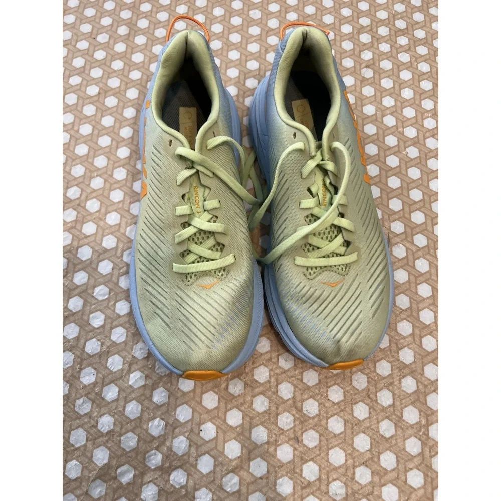 HOKA Rincon 3 Women's Lightweight Running Shoes Light Green Blue Orange Size 8B